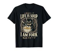 La Vida es Sopa, Soy Tenedor, Gato, Gatito Gracioso, japonés Camiseta