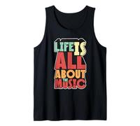 La Vida es Todo Acerca de la música Retro Vintage 70s Music Lover Camiseta sin Mangas