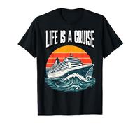 La Vida es un Crucero, diseño Retro del océano del Atardecer Camiseta