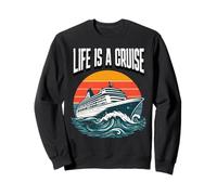 La Vida es un Crucero, diseño Retro del océano del Atardecer Sudadera