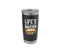 La vida es una maratón, no una carrera de velocidad, divertido entrenamiento para correr Vaso térmico de acero inoxidable de doble pared