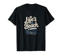 La Vida es una Playa en Cornwall Ilustración Costera Camiseta