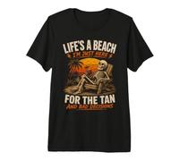 La Vida es una Playa Estoy aquí para el Juego de Palabras Divertido Bronceado Camiseta Premium