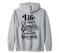 La Vida es una Sonrisa Corta Mientras todavía Tienes Dientes ondulados Groovy Sudadera con Capucha