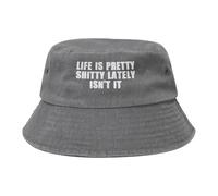 La Vida Está Bastante Mal Últimamente, ¿No? Mujer Hombre Algodón Sombrero De Cubo Casuales Bucket Hat Moda Sombreros De Sol para Pesca Senderismo Cámping