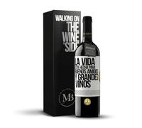 «La vida está hecha para buenos amigos y grandes vinos» Mensaje en una Botella. Vino Tinto Premium Reserva 12 Meses + Gift Box. Etiqueta Blanca PERSONALIZABLE