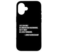 La Vida hacia atrás vivió hacia adelante Cita: Soren Kierkegaard Carcasa para iPhone 16