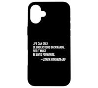 La Vida hacia atrás vivió hacia adelante Cita: Soren Kierkegaard Carcasa para iPhone 16 Plus
