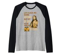 La Vida me DIO Algunos Limones Pero mi Jesús Él Be Makin Limonada Camiseta Manga Raglan