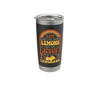 La vida me dio limones pero mi Jesús hace limonada Vaso térmico de acero inoxidable de doble pared