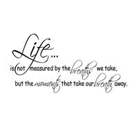 La vida no se mide por las respiraciones que tomamos sino los momentos que nos dejan sin aliento. Calcomanas de pared de vinilo citas inspirador