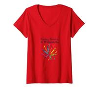 La Vida no se Trata de ser Este Colorido Arte crayones Camiseta Cuello V, Mujer, Rojo, S