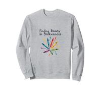 La Vida no se Trata de ser Este Colorido Arte crayones Sudadera, Unisex para Adultos, Gris Jaspeado, M