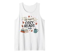 La vida pasa, Cozy Reads ayuda a los libros de otoño y otoño y café Camiseta sin Mangas
