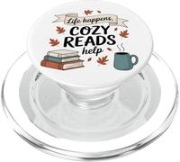 La vida pasa, Cozy Reads ayuda a los libros de otoño y otoño y café PopSockets PopGrip para MagSafe