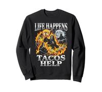 LA Vida Pasa Tacos Ayuda Funny Bootleg Sudadera