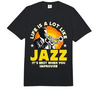 La Vida se Parece Mucho al Jazz Es músico Saxofonista Jazz Música Comfort Colors Adult Heavyweight T-Shirt