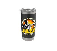 La vida se parece mucho al jazz Es músico Saxofonista Jazz Música Vaso térmico de acero inoxidable de doble pared