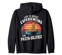 La vida se trata de experimentar la pasta retro de pasta-bilities Sudadera con Capucha