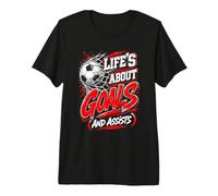 La Vida se Trata de goles y Ayuda a los entusiastas del fútbol angustiados Camiseta Premium