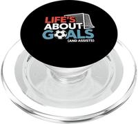 La Vida se Trata de Objetivos y asistencias a los Jugadores de fútbol Diseño Divertido PopSockets PopGrip para MagSafe