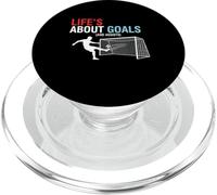 La Vida se Trata de Objetivos y asistencias a los Jugadores de fútbol Diseño Divertido PopSockets PopGrip para MagSafe