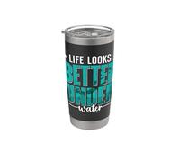 La vida se ve mejor bajo el agua Apnea Apnoe Freediver Vaso térmico de acero inoxidable de doble pared