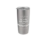 La vida será mejor con Merengue - Música bailable latina agradable Vaso térmico de acero inoxidable de doble pared