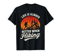 La Vida Siempre es Mejor Cuando Camina Senderismo Senderismo Camping al Aire Libre Camiseta
