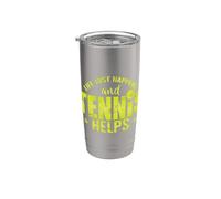 La vida simplemente sucede y el tenis ayuda Vaso térmico de acero inoxidable de doble pared