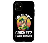 La vida sin cricket I Don't Think So Cricket Player Retro Carcasa para iPhone 11