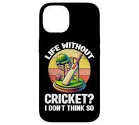 La vida sin cricket I Don't Think So Cricket Player Retro Carcasa para iPhone 14