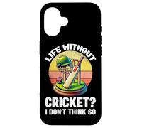 La vida sin cricket I Don't Think So Cricket Player Retro Carcasa para iPhone 16