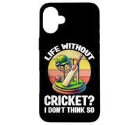 La vida sin cricket I Don't Think So Cricket Player Retro Carcasa para iPhone 16 Plus