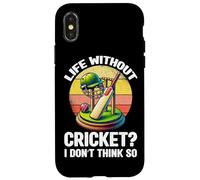 La vida sin cricket I Don't Think So Cricket Player Retro Carcasa para iPhone X/XS