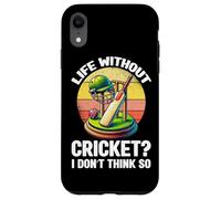 La vida sin cricket I Don't Think So Cricket Player Retro Carcasa para iPhone XR