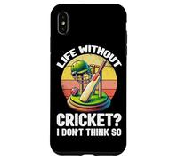 La vida sin cricket I Don't Think So Cricket Player Retro Carcasa para iPhone XS Max
