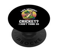 La vida sin cricket I Don't Think So Cricket Player Retro PopSockets PopGrip Adhesivo