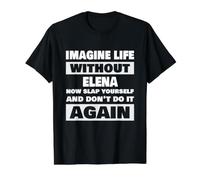 La Vida sin Elena Funny Elena Nombre Camiseta gráfica económica, Hombre, Negro, XL