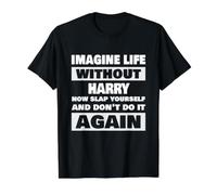 La Vida sin Harry Diciendo un Nombre Divertido de Harry Camiseta gráfica económica, Hombre, Negro, XL