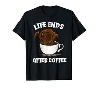 La Vida Termina después del café Funny Grim Reaper Halloween Camiseta