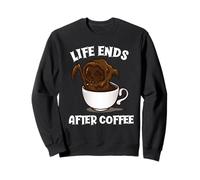 La Vida Termina después del café Funny Grim Reaper Halloween Sudadera