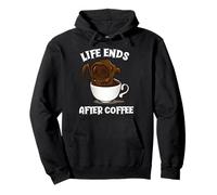La Vida Termina después del café Funny Grim Reaper Halloween Sudadera con Capucha