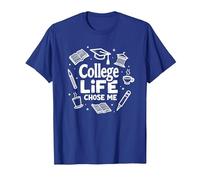 La Vida universitaria me eligió Humor estudiantil Iconos académicos Camiseta, Hombre, Azul Real, L