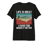 La Vida Vintage es Genial Un pez lubina lo Hace Mejor Camiseta Premium