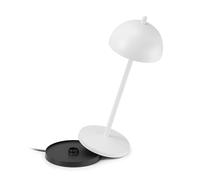 LA VILLE LUMIÈRE LVL EvaG Lámpara de Mesa Recargable Inalámbrica - Lámpara LED Táctil Regulable para Interior/Exterior IP65 - Temp. de Luz de 2200 a 3000K, Larga Duración, Aluminio, Blanco