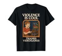 La Violencia Es Fresco Gracias Videojuegos Divertido Estilo Retro Camiseta