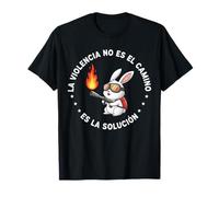 La Violencia No Es El Camino Meme Conejo Kawaii Lanzallamas Camiseta