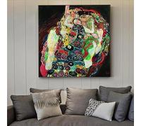 La Virgen de Gustav Klimt, pinturas famosas, arte mural clásico, impresiones en lienzo, reproducciones para decoración de sala de estar (50x50 cm/marco interior)