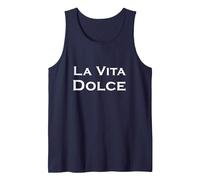 La Vita Dolce aka La Dulce Vida Camiseta sin Mangas, Hombre, Azul Marino, S
